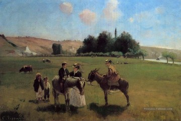balade à dos d’âne à la roche guyon Camille Pissarro Peinture à l'huile